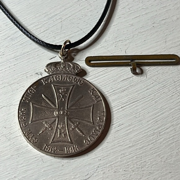 Greek Medal Medallion Necklace- Balkan War Medal 1912-1913 - Picture 6 of 10